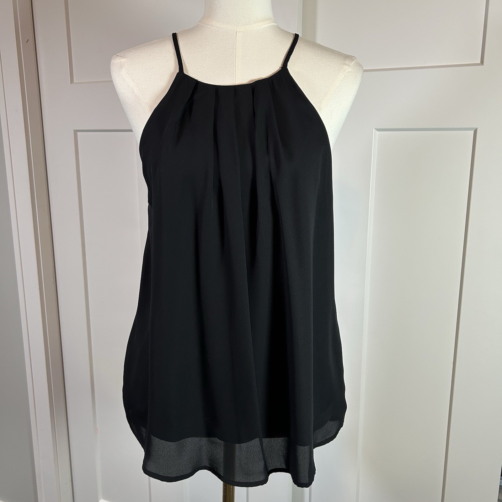 Cecico Black Tank Top Women's Small Spaghetti Straps Lined -Nwt $39